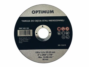 Tarcza do cięcia stali nierdzewnej WURTH - Optimum 125x1,00 mm